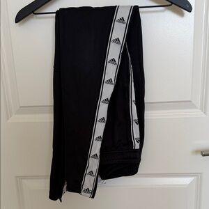 adidas Black Joggers with White Logo Tape